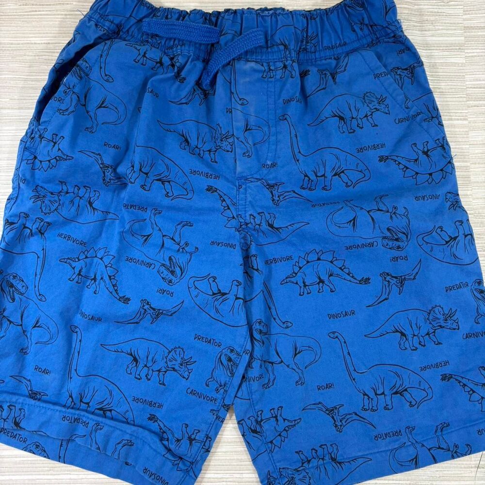 MAXIMUS REX 7 kids dinosaur shorts blue with pockets and stretch waist VGUC